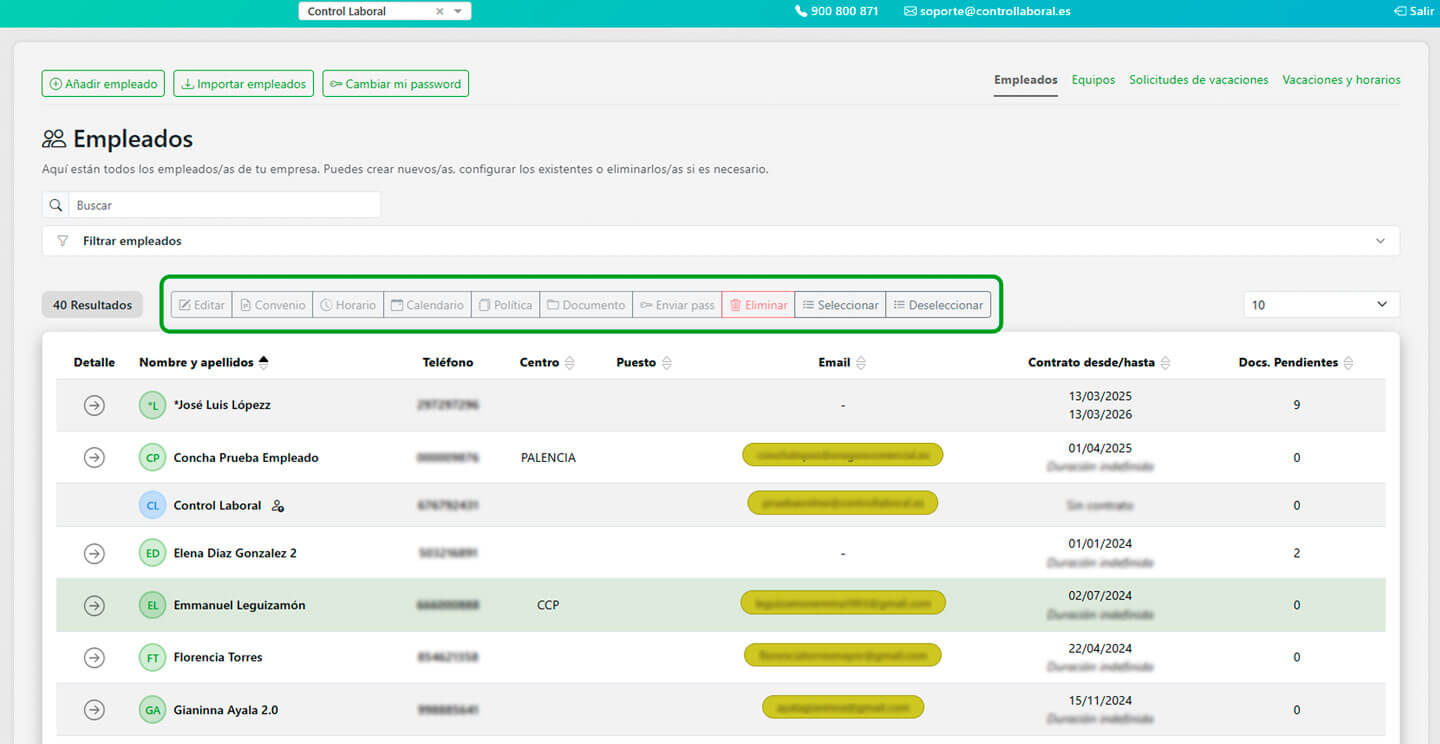 espacio de trabajo empleados app control horario 