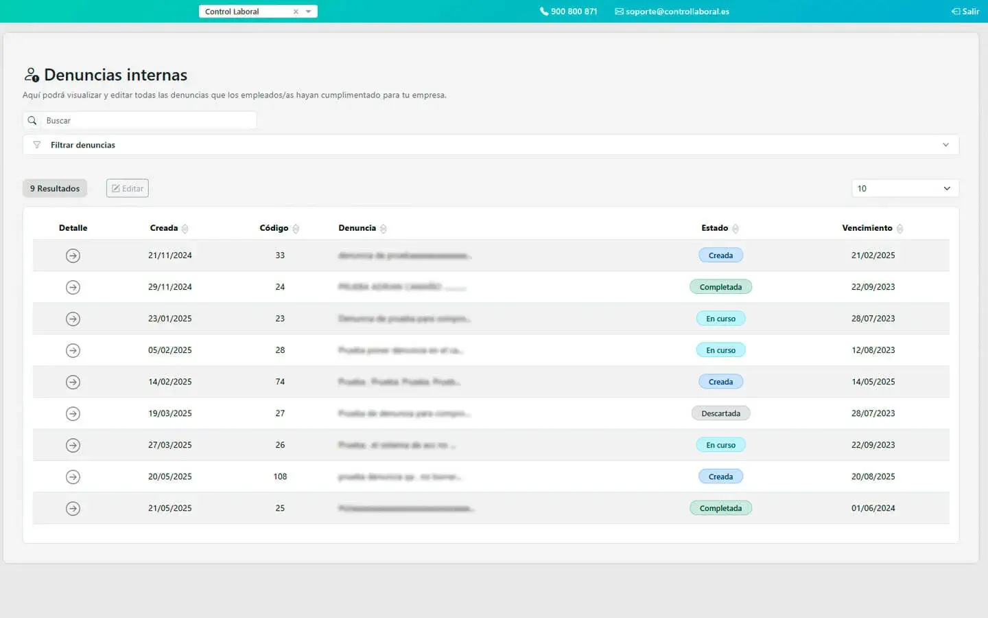 espacio denuncias internas control horario app