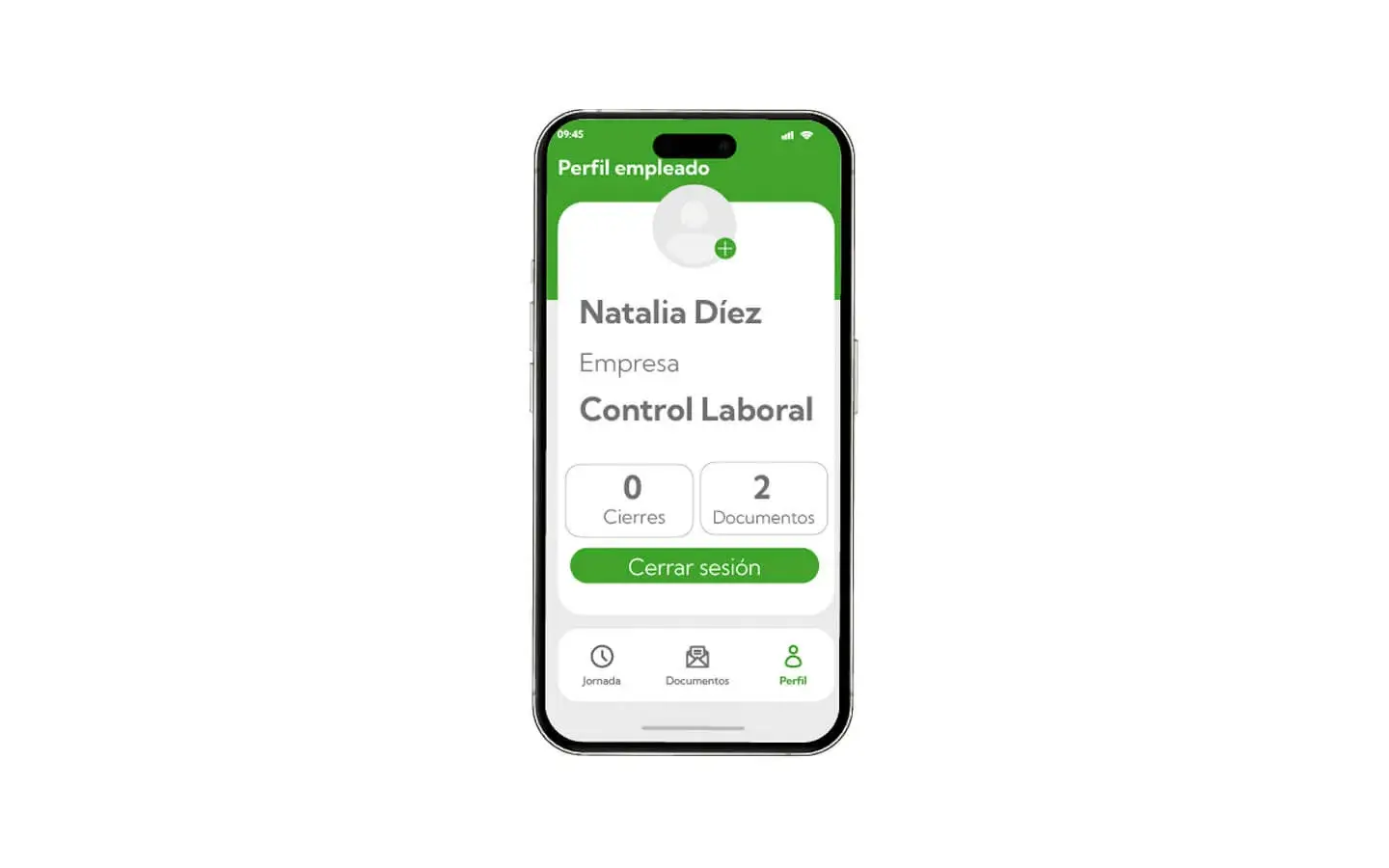 perfil empleado aplicacion control horario 